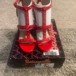 Size 8 Betsey Johnson spiked strappy heel